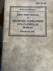 WW2 US  Military Thompson Submachine Gun Caliber .45 M1928A1 Book 12/31/41
