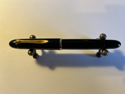 Pelikan Kolbenfüller 140 schwarz mit originaler Pel. Goldfeder OM 14 K.