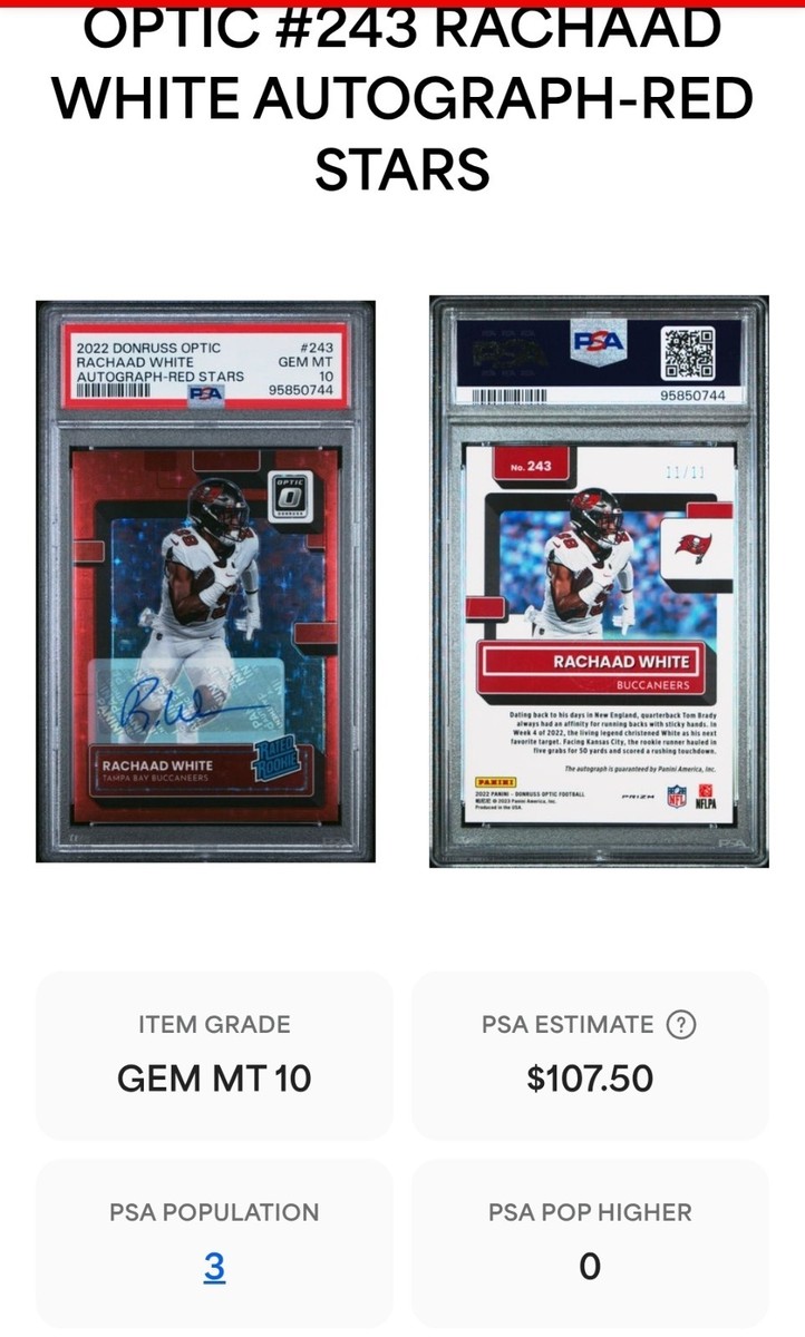 rachaad white PANINI NFL 2022 auto/249シリ rachaad white PANINI NFL 2022 auto/249シリ