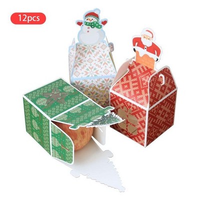 12 Stück Weihnachtsplätzchendosen Weihnachtsleckerli Boxen zum Verschenken Bäckerei