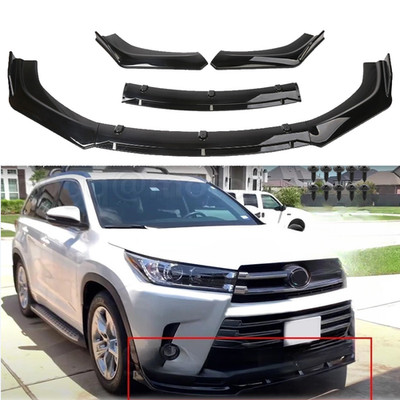 Front Bumper Lip Spoiler Splitter Body Gloss Black For Toyota Highlander 17-2019