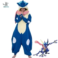 Greninja Adult Kigurumi Fleece Pajamas Cosplay Unisex Anime Party Suit