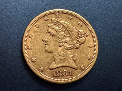 1881 $5 Gold Liberty Head gold coin – Good Condition - Uncertified