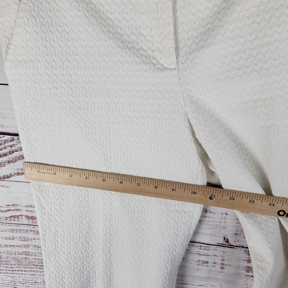 Pantalones texturizados blancos Trina Turk Aubree para mujer talla 8 boda fiesta de viaje Foto 3 de 4