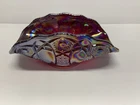 Vintage Red Fenton Carnival Glass Banana Boat  Bowl 12”