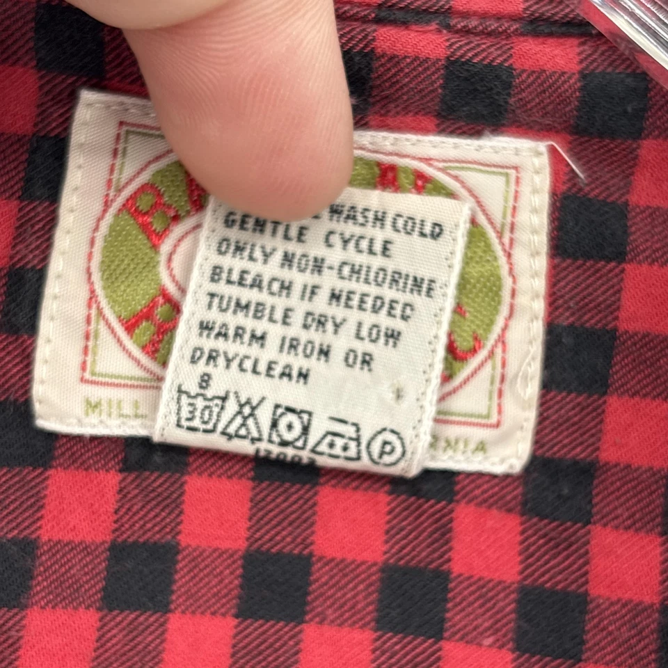 VINTAGE Banana Republic Shirt Mens Medium Red Plaid Camp Collar Mill Valley 80s - Image 4 of 4