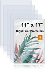 10 Pack 11 x 17 Rigid Print Protectors Clear Waterproof Hard Plastic Page S