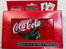 Coca-Cola Playing Cards 2 Sealed Decks in Collector's Tin Bicycle Brand NEW