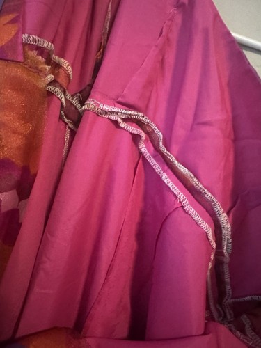 Chiffon Sheer Ruffle Maxi Dress Floral Pink Red Small? Fairy Whimsy Prom Tiered - Picture 12 of 14