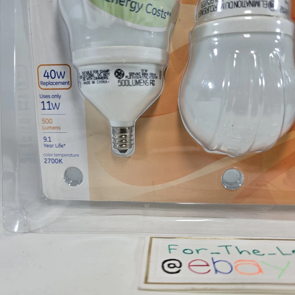 GE Energy Smart Ceiling Fan 40W Bulb Uses 11W 500Lumen 2700K Candelabra Base CFL - Image 2 of 4