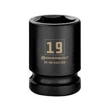 Powerbuilt 1/2 Inch Drive x 19 MM 6 Point Impact Socket - 647166