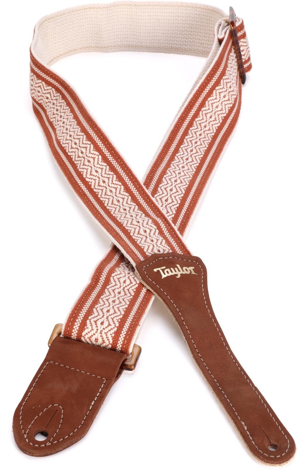 Гитарный ремешок из жаккардового хлопка Taylor 2 - Белый/Коричневый