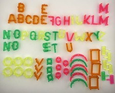 Vintage 1968 Lite-Brite Alphabet Shapes Forms Lot 66 Pc A-Z Original HTF
