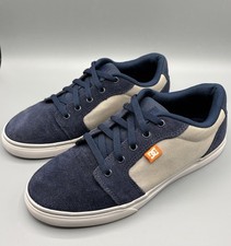 DC Anvil Navy Tan Low Top Skate Shoes Mens 7 Suede Canvas