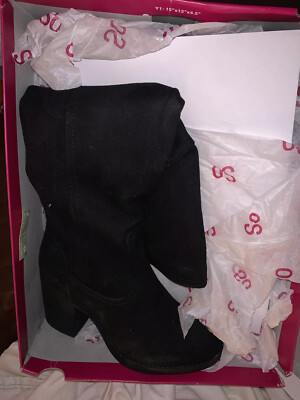 SO Women/'s Odetta Tall Casual Boots Black #209856 63OPQ by NEW