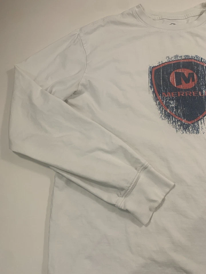 Merrell Shirt Mens Medium White Long Sleeve Crew Neck Casual Outdoor - Image 4 of 4