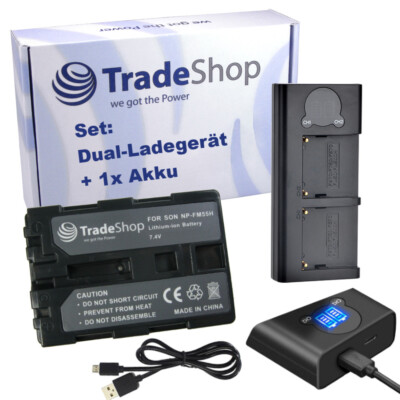 Dual USB-C LCD Ladegerät + Akku 2Ah für Sony CCD-TRV418E CCD-TRV428 CCD-TRV428E