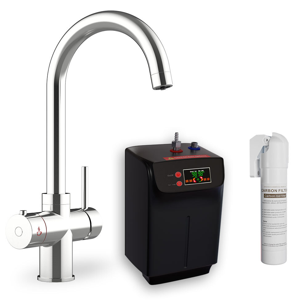 3-In-1 Instant Boiling Water Kitchen Tap Cold Water Filter Digital Heating  Tank | eBay