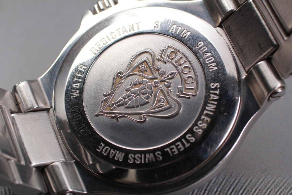 GUCCI 腕時計 Exc+5] GUCCI 9040M Silver Dial Quartz Date W/R 30M Men Watch