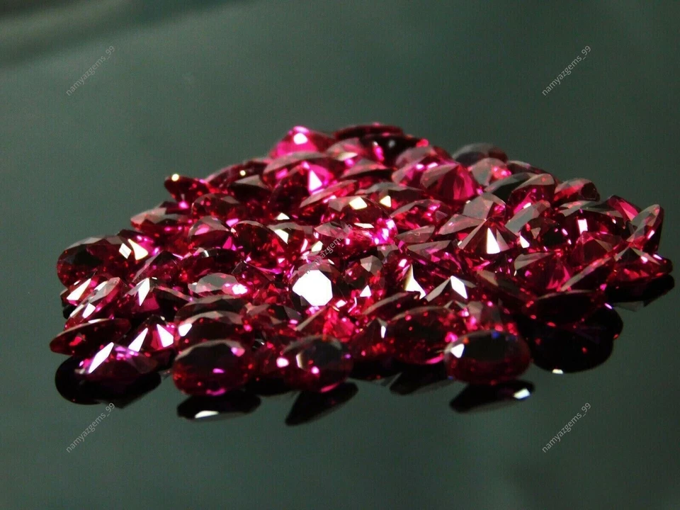 50 pcs Natural Red Ruby Gemstone Certified Mogok Oval Shape 7 x 5 MM Lot - Image 4 of 4