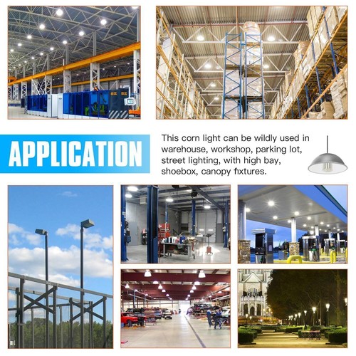 480V 60W LED Corn Light Bulb Warehouse Garage High Bay Lamp Replace 175W HID/HPS - Picture 7 of 11