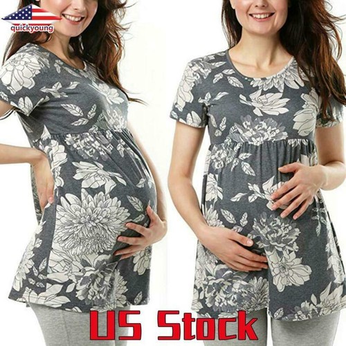 Pregnant Women Maternity Print Tops 