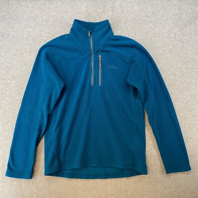Rab Mens Small Pull On Blue Fleece Nexus Half Zip Mens Thermic Mock Neck