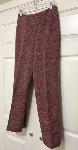 Vtg 70’s Maroon Tweed Pant Suit by Orlando Piluso for Boutique West - Size 12 - Picture 18 of 24