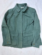 Woolovers Size 14 Khaki Green Jacket Coat Cotton