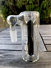 Thick Glass Ash Catcher bowl 14mm Male 90 Degree  Black Downstem  Fixed