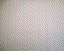 Patriotic Fabric 1 1/8 Yard Sm Dark Red Stars on Cream Cotton Americana Vtg Look
