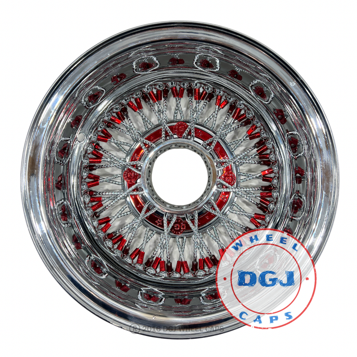 DGJ WHEELS 13x7 Rev 72 Diamond Spoke Candy Red Nip+Hub Ring DGJ WHEELS 13x7 Rev 72 Diamond Spoke Candy Red Nip+Hub Ring