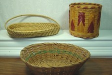 LOT OF 3 DECORATIVE BASKETS--ALL DIFFERENT