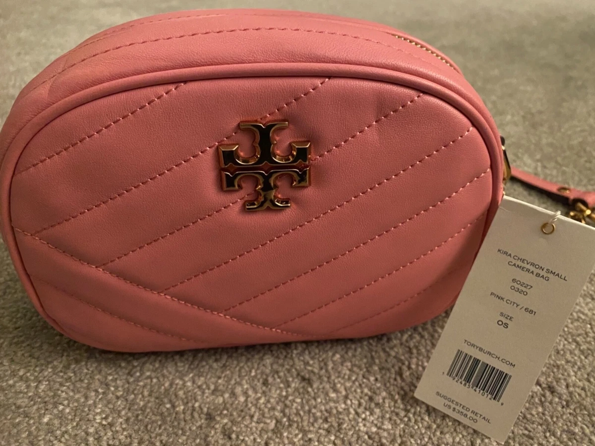 Tory Burch Kira Chevron Small Camera Bag in Pink