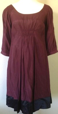 **2*S* LAUNDRY by Design silk cotton maternity pregnant Draped Dress Top Tunic 