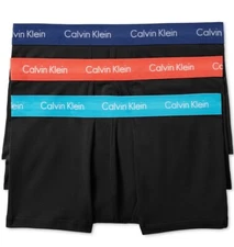 NWT MEN Calvin Klein 3-Pack Cotton Stretch Low Rise Trunks Black Size XL