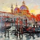Majestic Gondolas Elena Bond Embellished Giclee Canvas Mixed Media UNFRAMED