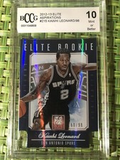 2012-13 Elite Rookie Aspirations Kawhi Leonard RC /98 BCCG 10 Clippers Graded