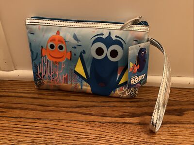 NEW! Disney Finding Dory Zipper Pouch Zip Bag Purse Blue Fish Nemo RARE CUTE