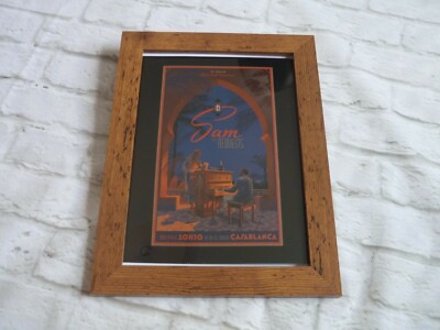 A4 gerahmt weiß Montierung Mondo Stil Sam bekommt Anfragen Casablanca Ricks Cafe