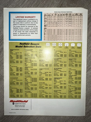 1974 Redfield Scope PRINT AD Old Advertising Catalog Flyer Pamphlet - Picture 4 of 4