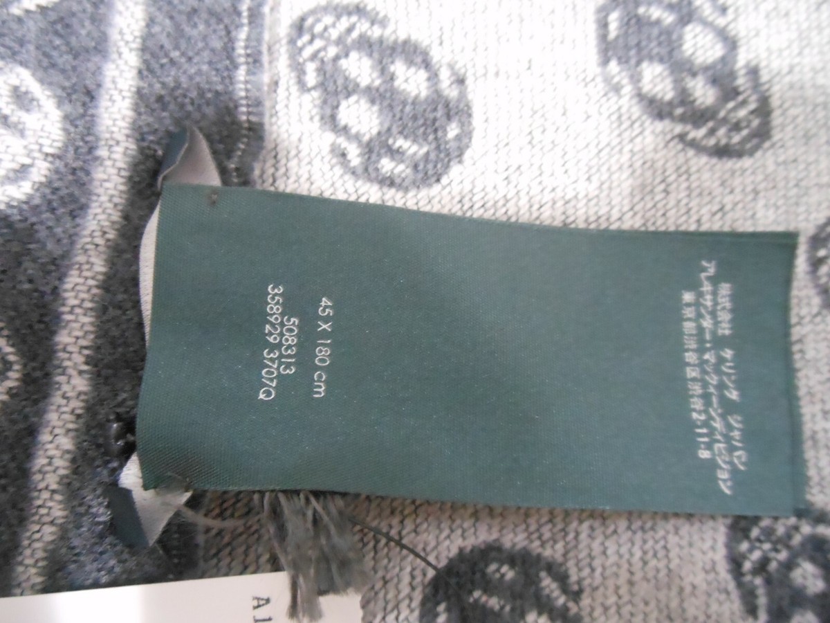 スカーフ alexander mcqueen Ivory silk blend scarf (8147693643Q 9260) スカーフ alexander mcqueen Ivory silk blend scarf