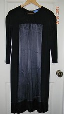 SIMPLY VERA WANG womens Beautiful Black Gunmetal Gray SILK KNIT DRESS* S