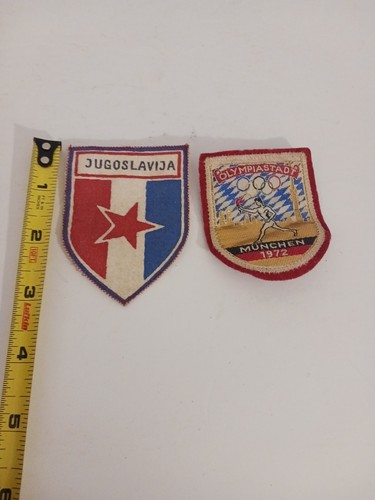2 OLYMPIC PATCHES MUNCHEN 1972 OLYMPIASTADT & JUGOSLAVIKA RARE OLYMPIC GEAR! - Picture 2 of 7
