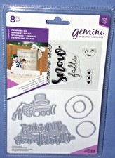 Gemini Joyful Snowman Stamps Dies 8pc Set Holiday Themed by Crafters Companion