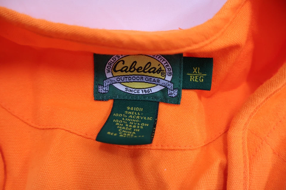 Colete de caça Cabela’s Hi-Vis laranja – Colete de segurança masculino Blaze visibilidade externa - Imagem 2 de 4