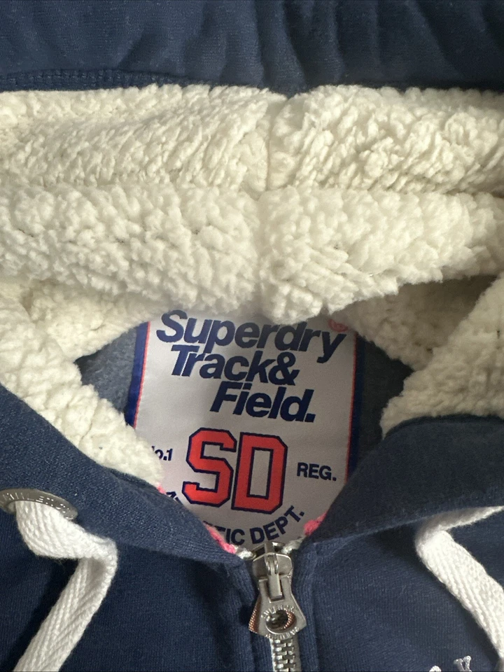 Sudadera con capucha SUPERDRY con cremallera completa gráfica de atletismo talla mediana Foto 4 de 4