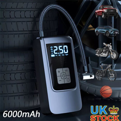 UK Car Tyre Inflator Cordless Digital USB Rechargeable Tire Air Compressor Pump - Picture 3 of 14