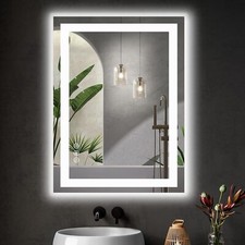 28“x20" LED Light Bathroom Wall Vanity Mirror Anti-Fog Dimmable Rectangle Mirror