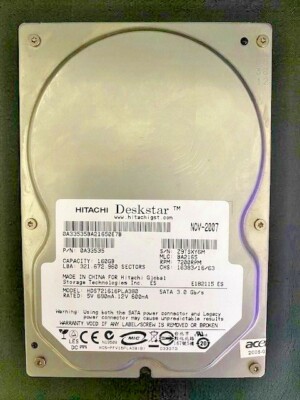 HITACHI DESKTOP 160GB 7200RPM HDD FESTPLATTE 3,5! SATA HDS721616PLA380